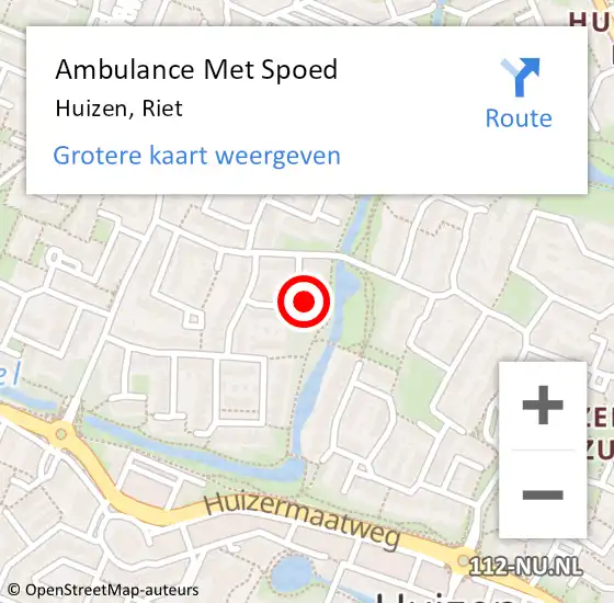 Locatie op kaart van de 112 melding: Ambulance Met Spoed Naar Huizen, Riet op 15 mei 2014 22:14