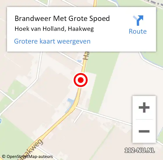 Locatie op kaart van de 112 melding: Brandweer Met Grote Spoed Naar Hoek van Holland, Haakweg op 15 augustus 2020 13:02