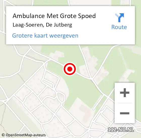 Locatie op kaart van de 112 melding: Ambulance Met Grote Spoed Naar Laag-Soeren, De Jutberg op 15 augustus 2020 14:47