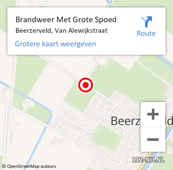 Locatie op kaart van de 112 melding: Brandweer Met Grote Spoed Naar Beerzerveld, Van Alewijkstraat op 15 augustus 2020 15:35