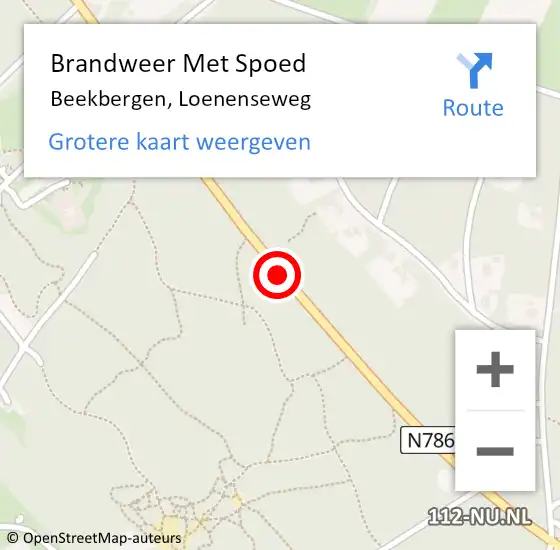 Locatie op kaart van de 112 melding: Brandweer Met Spoed Naar Beekbergen, Loenenseweg op 15 augustus 2020 19:14