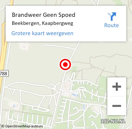 Locatie op kaart van de 112 melding: Brandweer Geen Spoed Naar Beekbergen, Kaapbergweg op 15 augustus 2020 19:20