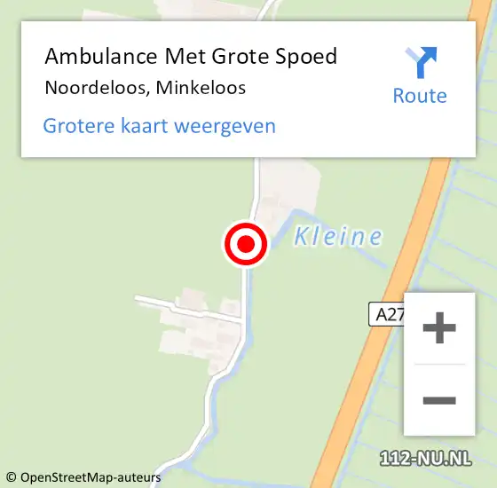 Locatie op kaart van de 112 melding: Ambulance Met Grote Spoed Naar Noordeloos, Minkeloos op 15 augustus 2020 20:09