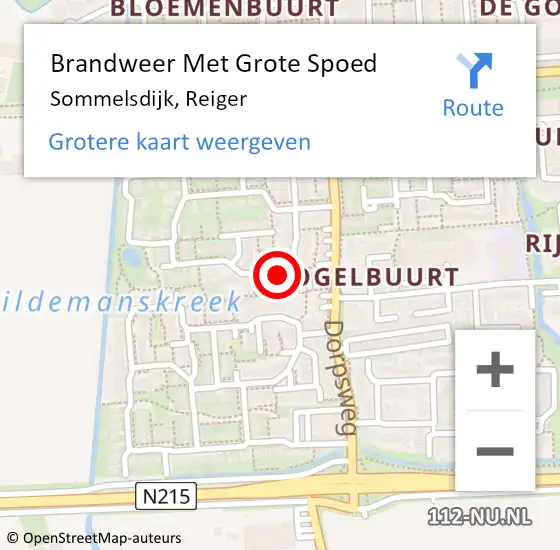 Locatie op kaart van de 112 melding: Brandweer Met Grote Spoed Naar Sommelsdijk, Reiger op 16 mei 2014 02:37