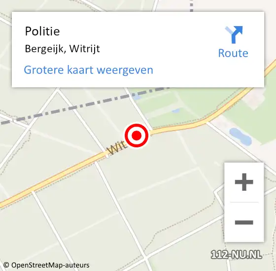 Locatie op kaart van de 112 melding: Politie Bergeijk, Witrijt op 16 augustus 2020 08:47