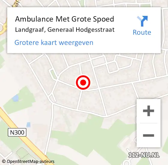 Locatie op kaart van de 112 melding: Ambulance Met Grote Spoed Naar Landgraaf, Generaal Hodgesstraat op 16 mei 2014 02:42