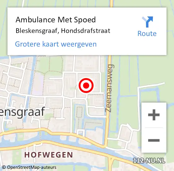 Locatie op kaart van de 112 melding: Ambulance Met Spoed Naar Bleskensgraaf, Hondsdrafstraat op 16 augustus 2020 11:58