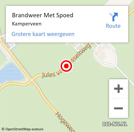 Locatie op kaart van de 112 melding: Brandweer Met Spoed Naar Kamperveen op 16 augustus 2020 12:00