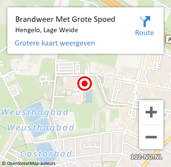 Locatie op kaart van de 112 melding: Brandweer Met Grote Spoed Naar Hengelo, Lage Weide op 16 mei 2014 03:56