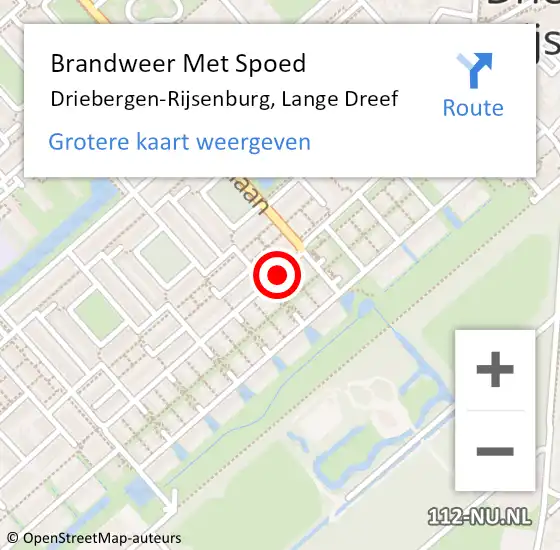 Locatie op kaart van de 112 melding: Brandweer Met Spoed Naar Driebergen-Rijsenburg, Lange Dreef op 16 augustus 2020 14:10