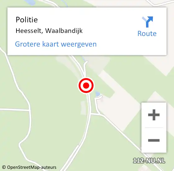 Locatie op kaart van de 112 melding: Politie Heesselt, Waalbandijk op 16 augustus 2020 15:02