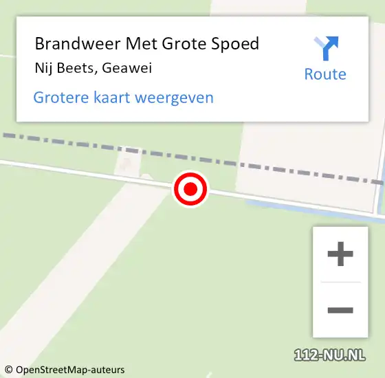 Locatie op kaart van de 112 melding: Brandweer Met Grote Spoed Naar Nij Beets, Geawei op 16 augustus 2020 15:05