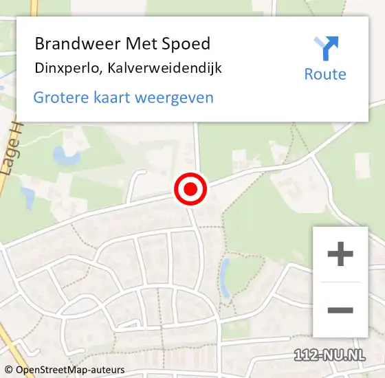 Locatie op kaart van de 112 melding: Brandweer Met Spoed Naar Dinxperlo, Kalverweidendijk op 16 augustus 2020 15:17