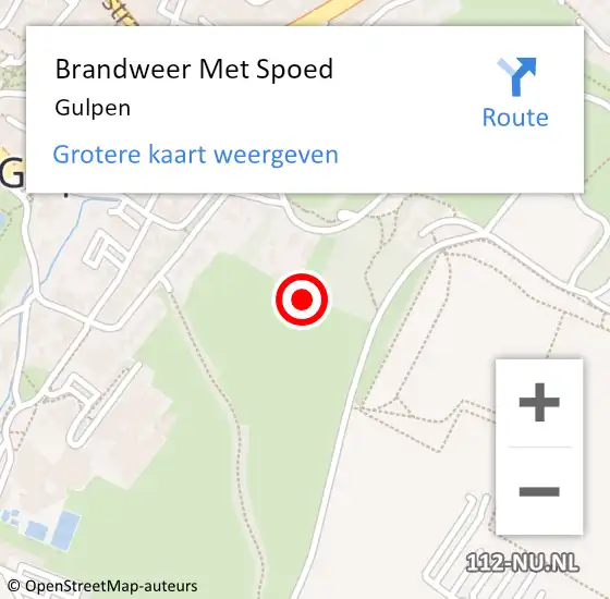 Locatie op kaart van de 112 melding: Brandweer Met Spoed Naar Gulpen op 16 augustus 2020 17:07