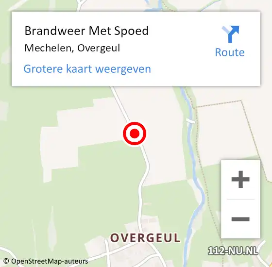 Locatie op kaart van de 112 melding: Brandweer Met Spoed Naar Mechelen, Overgeul op 16 augustus 2020 17:34