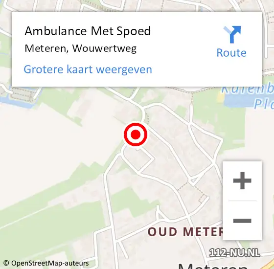 Locatie op kaart van de 112 melding: Ambulance Met Spoed Naar Meteren, Wouwertweg op 16 mei 2014 05:49