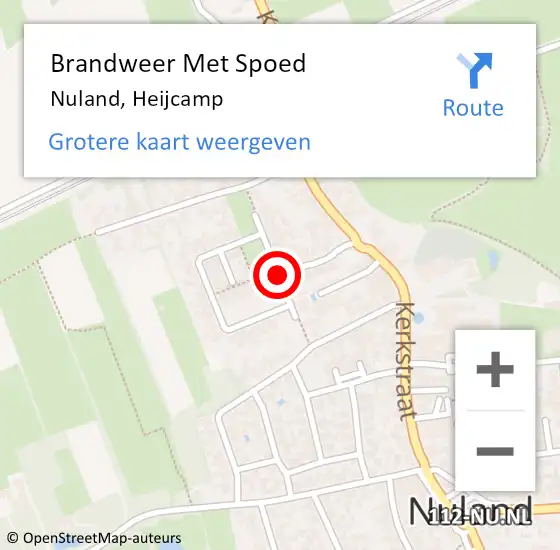 Locatie op kaart van de 112 melding: Brandweer Met Spoed Naar Nuland, Heijcamp op 16 augustus 2020 19:17