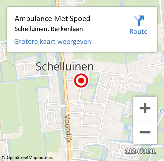 Locatie op kaart van de 112 melding: Ambulance Met Spoed Naar Schelluinen, Berkenlaan op 16 augustus 2020 19:18