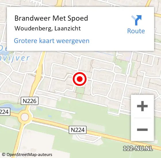 Locatie op kaart van de 112 melding: Brandweer Met Spoed Naar Woudenberg, Laanzicht op 16 augustus 2020 19:52