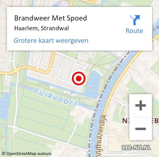 Locatie op kaart van de 112 melding: Brandweer Met Spoed Naar Haarlem, Strandwal op 16 augustus 2020 20:14