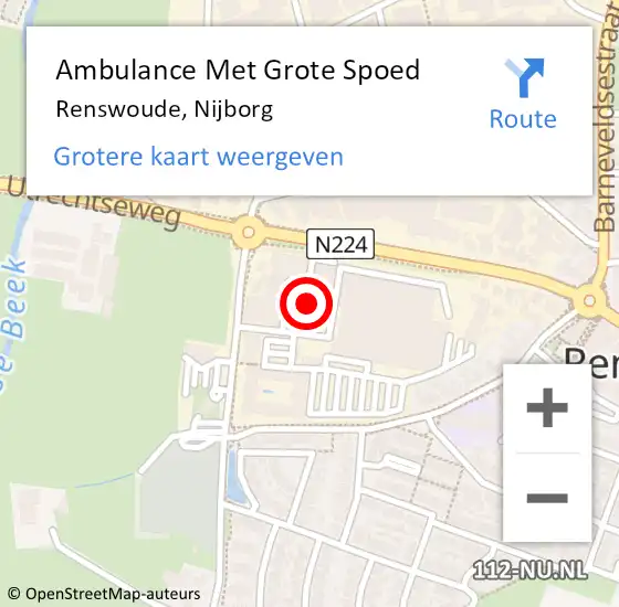 Locatie op kaart van de 112 melding: Ambulance Met Grote Spoed Naar Renswoude, Nijborg op 16 mei 2014 06:48