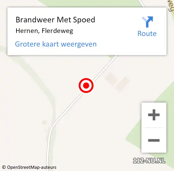 Locatie op kaart van de 112 melding: Brandweer Met Spoed Naar Hernen, Flerdeweg op 16 augustus 2020 20:32