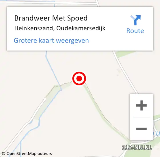 Locatie op kaart van de 112 melding: Brandweer Met Spoed Naar Heinkenszand, Oudekamersedijk op 16 augustus 2020 20:48