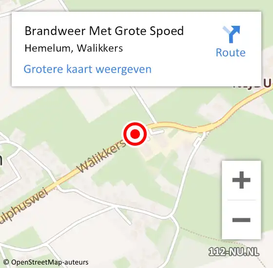 Locatie op kaart van de 112 melding: Brandweer Met Grote Spoed Naar Hemelum, Walikkers op 16 augustus 2020 22:38