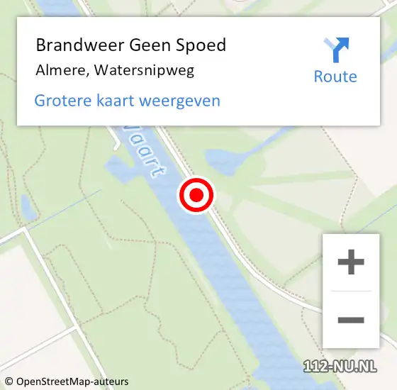 Locatie op kaart van de 112 melding: Brandweer Geen Spoed Naar Almere, Watersnipweg op 16 augustus 2020 22:42