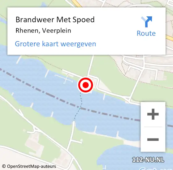 Locatie op kaart van de 112 melding: Brandweer Met Spoed Naar Rhenen, Veerplein op 16 augustus 2020 22:45