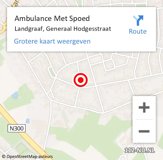 Locatie op kaart van de 112 melding: Ambulance Met Spoed Naar Landgraaf, Generaal Hodgesstraat op 16 mei 2014 07:39