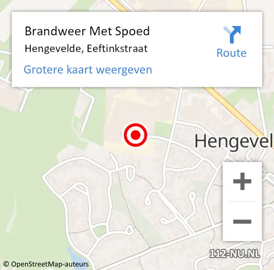 Locatie op kaart van de 112 melding: Brandweer Met Spoed Naar Hengevelde, Eeftinkstraat op 16 mei 2014 07:48