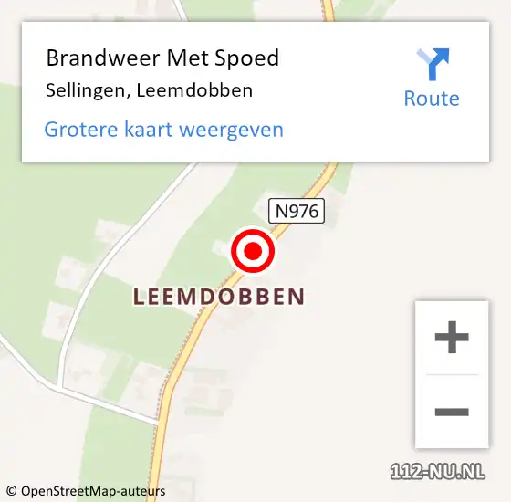 Locatie op kaart van de 112 melding: Brandweer Met Spoed Naar Sellingen, Leemdobben op 17 augustus 2020 00:56