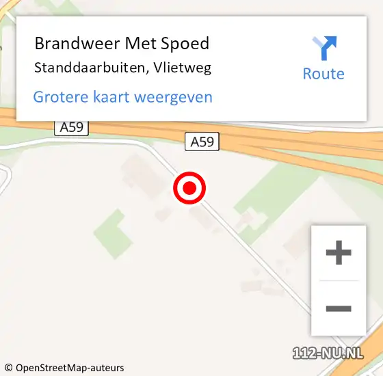 Locatie op kaart van de 112 melding: Brandweer Met Spoed Naar Standdaarbuiten, Vlietweg op 17 augustus 2020 01:28