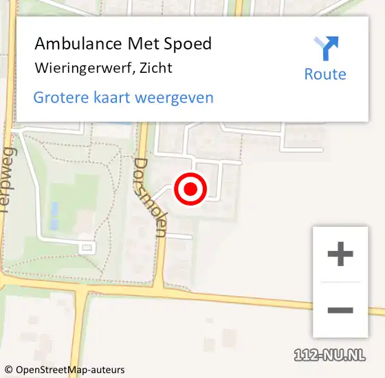 Locatie op kaart van de 112 melding: Ambulance Met Spoed Naar Wieringerwerf, Zicht op 17 augustus 2020 07:40