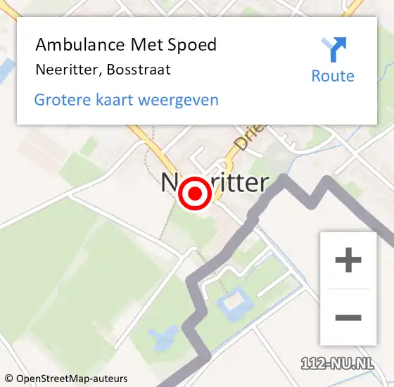 Locatie op kaart van de 112 melding: Ambulance Met Spoed Naar Neeritter, Bosstraat op 16 mei 2014 08:10