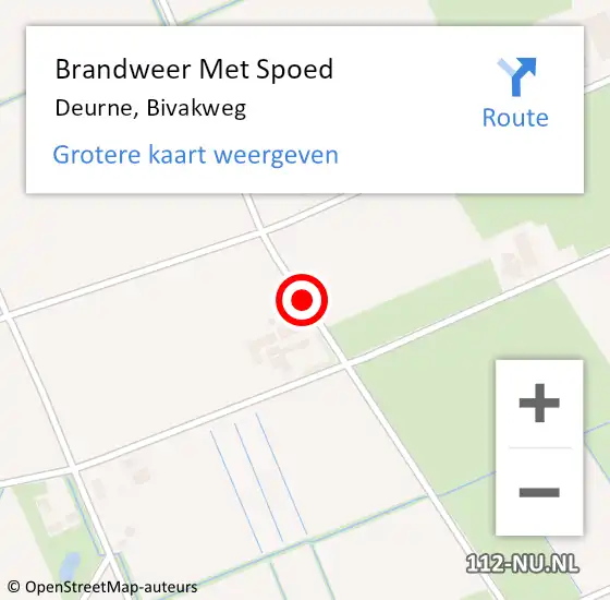 Locatie op kaart van de 112 melding: Brandweer Met Spoed Naar Deurne, Bivakweg op 17 augustus 2020 08:51