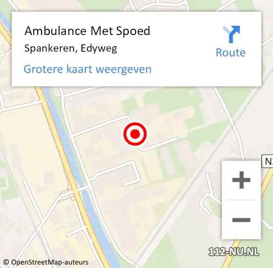 Locatie op kaart van de 112 melding: Ambulance Met Spoed Naar Spankeren, Edyweg op 17 augustus 2020 09:21