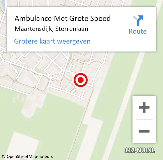 Locatie op kaart van de 112 melding: Ambulance Met Grote Spoed Naar Maartensdijk, Sterrenlaan op 17 augustus 2020 10:16
