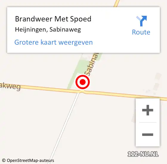 Locatie op kaart van de 112 melding: Brandweer Met Spoed Naar Heijningen, Sabinaweg op 17 augustus 2020 12:16