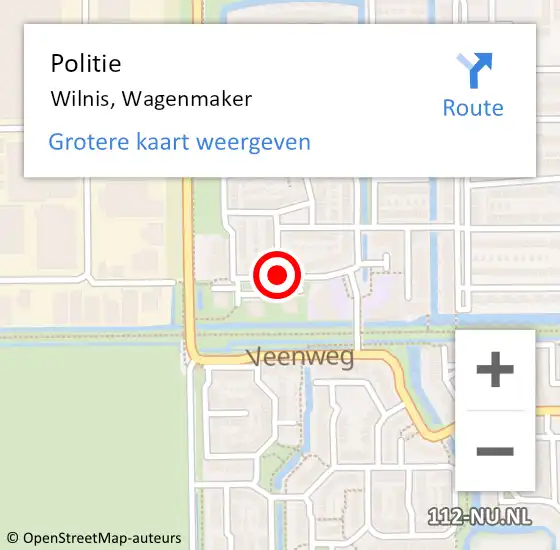 Locatie op kaart van de 112 melding: Politie Wilnis, Wagenmaker op 17 augustus 2020 12:43