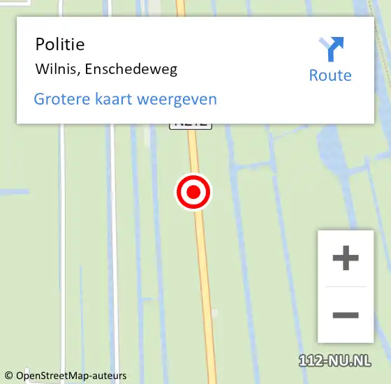Locatie op kaart van de 112 melding: Politie Wilnis, Enschedeweg op 17 augustus 2020 12:44