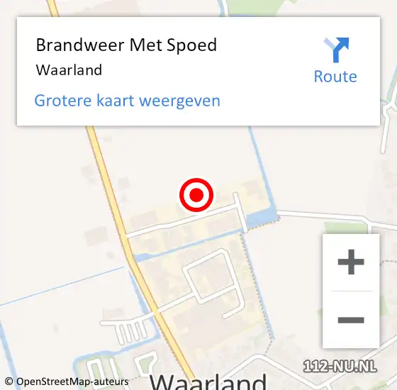 Locatie op kaart van de 112 melding: Brandweer Met Spoed Naar Waarland op 17 augustus 2020 13:08