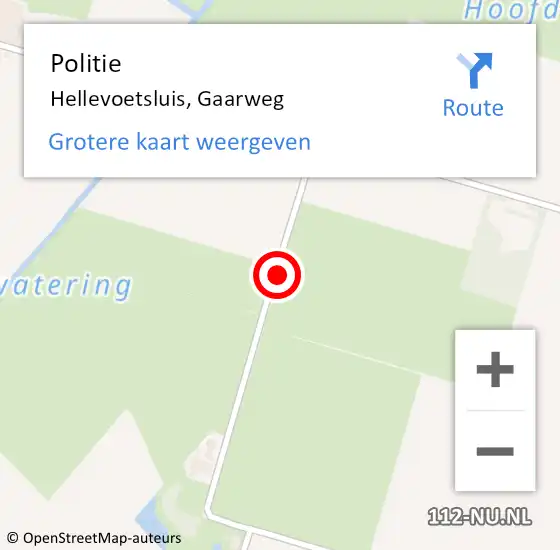 Locatie op kaart van de 112 melding: Politie Hellevoetsluis, Gaarweg op 17 augustus 2020 13:08