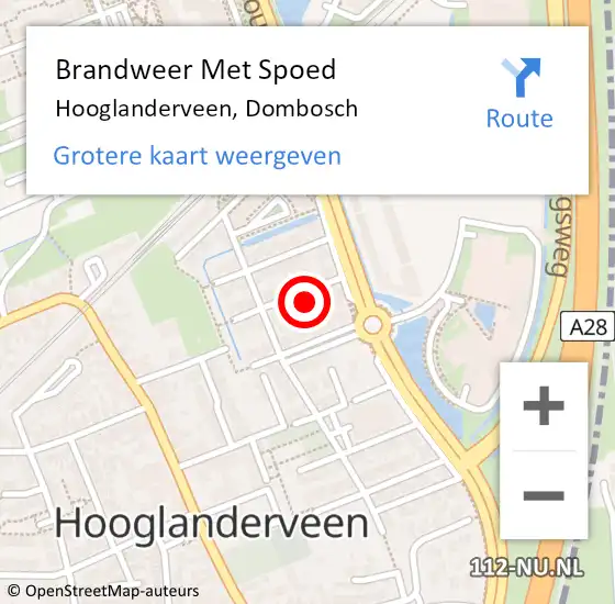 Locatie op kaart van de 112 melding: Brandweer Met Spoed Naar Hooglanderveen, Dombosch op 16 mei 2014 08:49