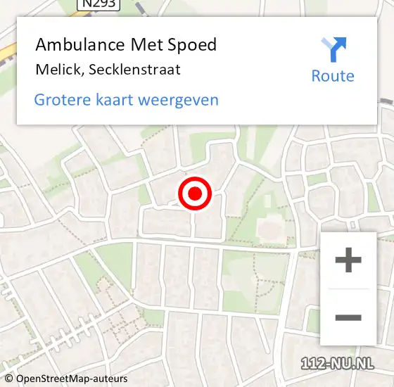 Locatie op kaart van de 112 melding: Ambulance Met Spoed Naar Melick, Secklenstraat op 17 augustus 2020 14:14