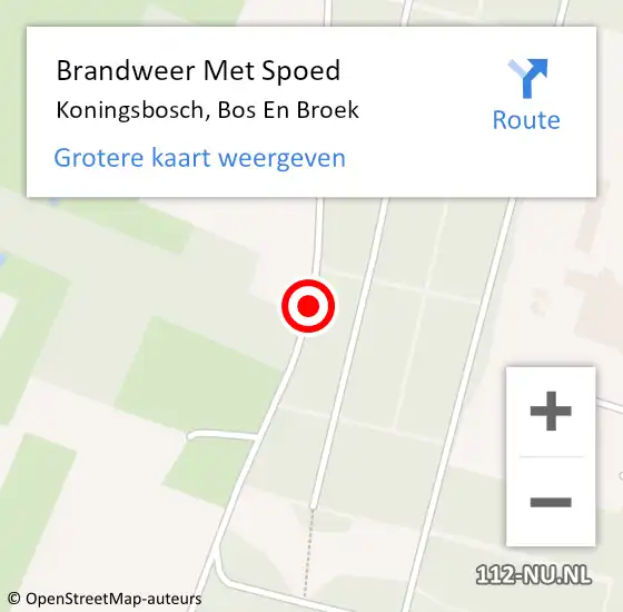 Locatie op kaart van de 112 melding: Brandweer Met Spoed Naar Koningsbosch, Bos En Broek op 17 augustus 2020 16:16