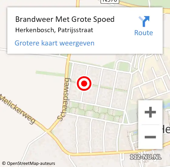 Locatie op kaart van de 112 melding: Brandweer Met Grote Spoed Naar Herkenbosch, Patrijsstraat op 17 augustus 2020 16:32