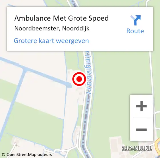 Locatie op kaart van de 112 melding: Ambulance Met Grote Spoed Naar Noordbeemster, Noorddijk op 16 mei 2014 09:13