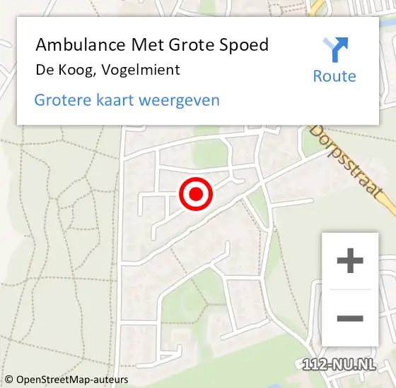 Locatie op kaart van de 112 melding: Ambulance Met Grote Spoed Naar De Koog, Vogelmient op 17 augustus 2020 20:11